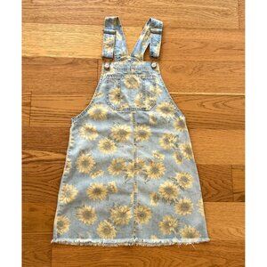 American Eagle Denim Sunflower Jumper Summer Dress Size XS Light Blue Yellow